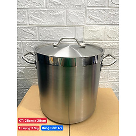 Nồi Inox 2 Quai Cao Cấp 3 Đáy _ Dung Tích: 17Lít _