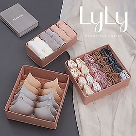 Mua Bộ Hộp Vải Đựng Đồ Lót Chia Ngăn Phong Cách Nhật cao cấp  LyLylorem