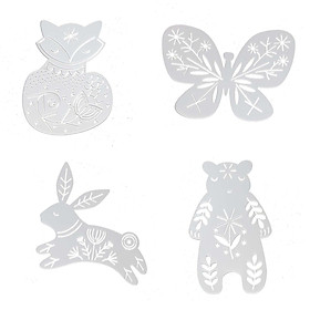 4Pcs Animal Stencils Painting Template Set Drawing Supplies DIY for Wood