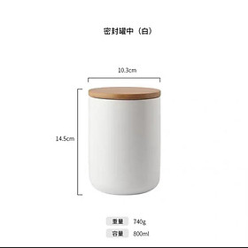 Mua Hũ đựng gia vị  đồ khô bằng gốm sứ nắp gỗ