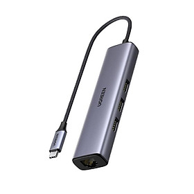 Mua Ugreen UG20920CM475TK 10/100 / 1000Mbps gigabits Type C sang 3 × USB 3.0 + RJ45 Bộ chuyển đổi - HÀNG CHÍNH HÃNG