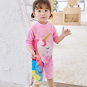 Bộ bơi liền thân kèm mũ ngựa Pony bé gái 3-7 tuổi