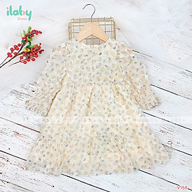 Đầm hoa nhí Mecia DK1052 cổ nhún dáng A  mẫu váy siêu tôn dáng chất liệu  cao cấp Sang Trọng hàng thiết kế Dự Tiệc  MixASale