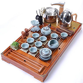 Mua Bàn trà điện thông minh giá rẻ bàn màu vàng ấm chén xanh hươu