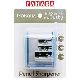Gọt Bút Chì 3 Lỗ Màu Dusty - Mokoha M-PS001 - Màu Xanh