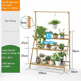Kệ để chậu hoa cây cảnh gỗ tre gấp gọn đa năng nhiều tầng 2 3 4 tầng để trong nhà ngoài trời sân vườn ban công tiện lợi