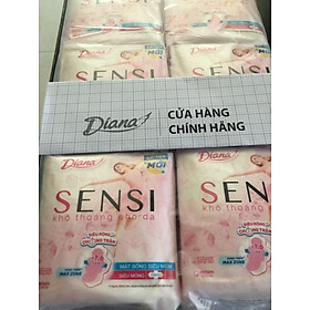 Hình ảnh Combo 6 Gói Diana Sensi Khô Thoáng Cho Da 8 Miếng - Diana Sensi Siêu Mỏng Cánh 8 Miếng 23cm- Date luôn mới