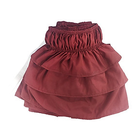 Solid Color Tri-layer Ruffle Elastic Band Bed Skirt