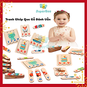 ĐỒ CHƠI THẺ GỖ XẾP HÌNH GIÚP BÉ HỌC TIẾNG ANH VÀ CON VẬT