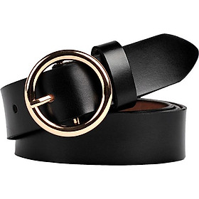 Thắt lưng dây nịt nữ Nutushop chất liệu da thật bản rộng 2.8cm hàng cao cấp NT147 - đen