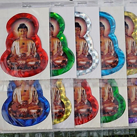 Tấm Decal dán xe Phật Tổ - Bồ Tát phản quang 3D dán xe