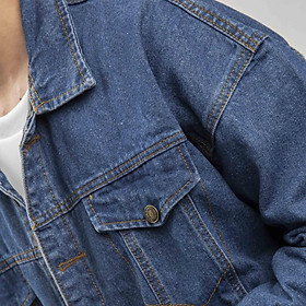 Áo jean trơn thời trang unisex, áo khoác jean chất liệu jean dệt phù hợp với mọi lứa tuổi