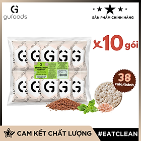 Bánh gạo lứt GUfoods (300g) - Không chiên dầu, Không đường, Từ gạo và ngũ cốc nguyên hạt, Lành mạnh, Phù hợp Eat clean, Ăn vặt healthy, Thực dưỡng, Tập gym, Thuần chay, Đa dạng hương vị