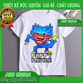 Áo Thun Trẻ Em Tay Ngắn In Poppy Playtime Huggy Wuggy áo trắng mẫu mới siêu HOT