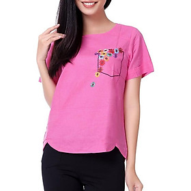 Áo Linen Thêu Hoa An Thủy 577 - Hồng