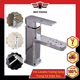 Mua Vòi nước lavabo vòi rửa mặt nóng lạnh inox 304 hiện đại  vòi bồn rửa mặt chống văng nước mẫu vuông kèm dây cấp nóng lạnh cao cấp - Huy Tưởng