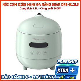 Nồi cơm điện mini đa năng Bear 1.2L (lòng nồi 0.3L) 8 chế độ nấu, Anh Lam Store - Hàng chính hãng - DFB-B12L5_1.2L - 6 tháng