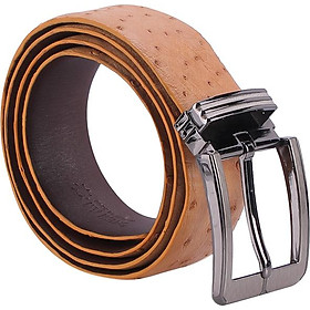 Thắt Lưng Nam Da Đà Điểu Bản Lớn Da Hột Đầu Kim Huy Hoàng HT4440 - Vàng Bò