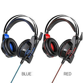 Tai nghe chụp đầu GAMING HOCO W102 - jack 3.5 Có Micro, Dây Chống Đứt, Dùng Được Cho Máy Tính Và Điện Thoại Đẹp Hay Bền