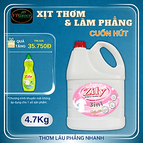 Xịt Thơm & Làm Phẳng Quần Áo Zily 4.7 Kg - Tặng 1 Chai Nước Rửa Chén Zily 750 gr