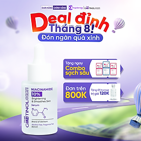 Serum trắng hồng da Niacinamide kiểm soát dầu, mụn, dưỡng trắng, giảm nếp nhăn, trẻ hóa làn da The Gentinol 0221 30ml