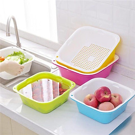 Bộ Rổ Nhựa Kèm Thau ECCO 6 Món Cao Cấp ZA31 - Egreen Dùng 1 Lần