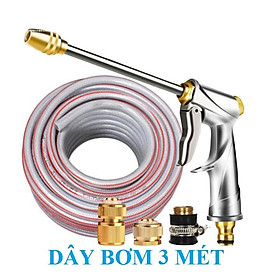 Bộ dây vòi xịt nước rửa xe,tưới cây ,tăng áp 3 lần,loại 3m,5m 206701-2 đầu đồng,cút đồng,nối đ+ túi đựng bút