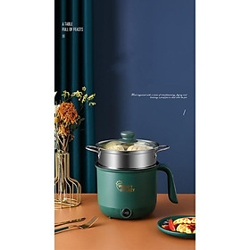 Mua Nồi lẩu mini - Nồi lẩu điện - Nồi nấu lẩu đa năng có thể Chiên  Xào  Nấu ăn  nấu cơm 2 tầng chống dính 18cm