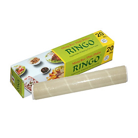 Màng bọc thực phẩm Ringo PVC, dùng được trong tủ lạnh, lò vi sóng, có lưỡi cắt tiện lợi, nhiều kích cỡ - MW20 (20cm x 20m)