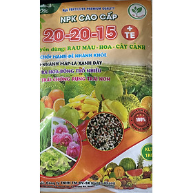 Phân bón gốc chăm sóc cây trồng NPK 20-20-15 + TE gói 1kg HAK