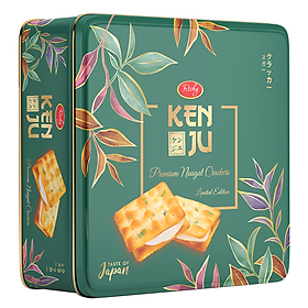 Bánh Richy Kenju Nhật Lá Hộp Thiếc 372g Xanh