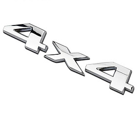 Decal Tem Chữ 4X4 3D INOX Cao Cấp Dán Trang Trí Ô Tô G40407 - Chất liệu: Hợp kim kim loại