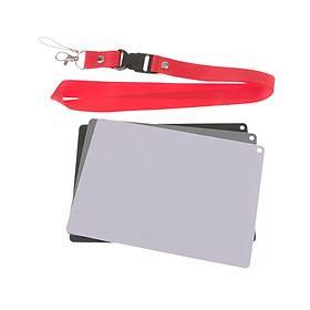5'' x 7'' 18% Gray Card for Digital and Film Photography w/ Premium Lanyard