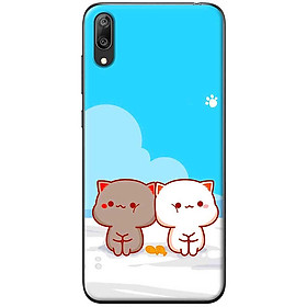 Ốp lưng dành cho Huawei Y7 Pro (2019) mẫu Mèo mập nền xanh