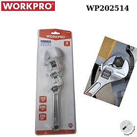 Bộ 3 mỏ lết 6 - 8 - 10inch  Workpro WP202514 Bộ cờ lê điều chỉnh được - Hàng chính hãng