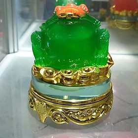 Cóc ngậm tiền phong thủy cao 16 cm
