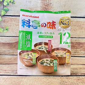 Súp Miso Giảm Muối Ăn Liền (4 vị * 12 gói) 183G | Hương vị chuẩn Nhật