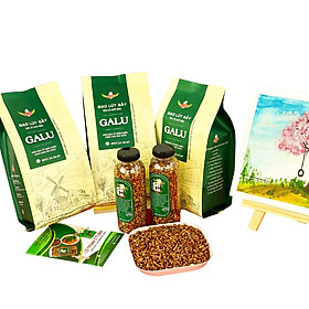 3 Hũtúi Gạo Lứt Sấy Galu 500gram + 2 Chai 120gram + Tặng sổ tay hướng dẫn