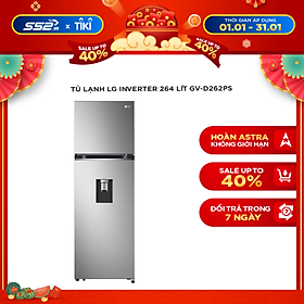 Mua Tủ lạnh ngăn đá trên  lấy nước ngoài LG Smart Inverter GV-D262PS 264L (Bạc) - HÀNG CHÍNH HÃNG (CHỈ GIAO HCM)
