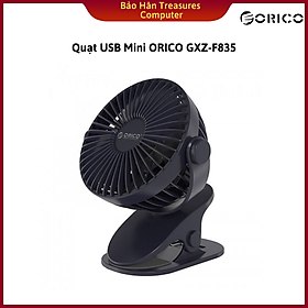 Quạt Mini Tích Điện USB ORICO GXZ-F833 Quạt Để Bàn Hoặc Kẹp Bàn 3 Tốc Độ, Không Gây Ồn, Pin Sạc Dung Lượng Cao - Hàng Chính Hãng