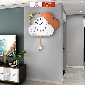Mua Đồng hồ treo tường phòng khách độc đáo SENCOM  đồng hồ trang trí decor phong cách Bắc Âu - JT2177-60