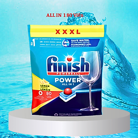 Túi 80 viên rửa chén Finish All In 1 Max Dishwasher Tablets Lemon QT025452 - hương chanh