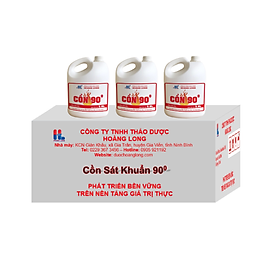 Thùng Cồn Sát Khuẩn 90 Độ Hoàng Long (05 Can x 3.8L )