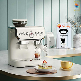 Máy pha cà phê espresso CF07-PLUS tích hợp xay hạt cà phê 20 mức, đánh bọt sữa, pha espresso 20 bar mạnh mẽ, 4 trong 1 tiện lợi, 2 boilers và DIY kiểm soát nhiệt độ 3 cấp, họng pha chuyên nghiệp 58mm