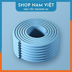 Cuộn 2m Mút Xốp NAVIVU Bọc Cạnh Bàn Ghế Giường Tủ Bảo Vệ An Toàn Cho Bé - Xanh dương (W)