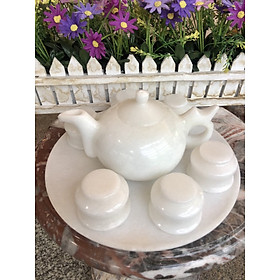 Mua Bộ ấm trà đá cẩm thạch trắng