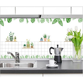 Mua DECAL DÁN BẾP CÁCH NHIỆT GIÀN LÁ VÀ CHẬU CÂY XANH