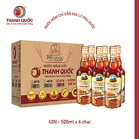 Hộp 6 Chai Nước Mắm Phú Quốc - Thanh Quốc 520ml 43N