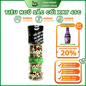 Tiêu Ngũ Sắc Hạt Tự Nhiên Cối Xay Vipep Hũ Thủy Tinh 45g