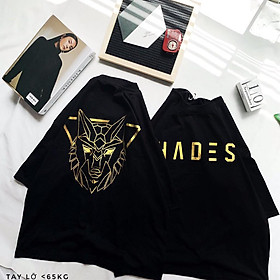 Áo thun tay lỡ nam nữ form rộng Stee Sói hade vàng In White màu đen cotton Ngầu Store aothununisex
